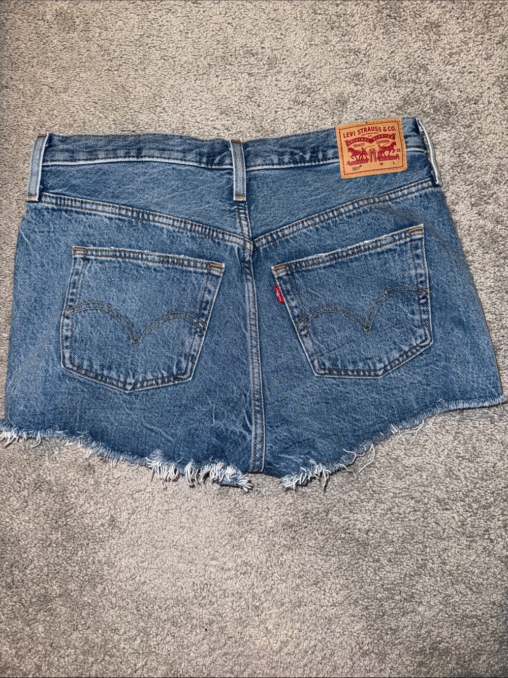 Women's Distressed Denim Cutoff Shorts - Blue